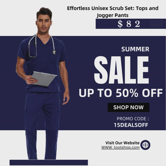 Effortless Unisex Scrub Set: Tops and Jogger Pants